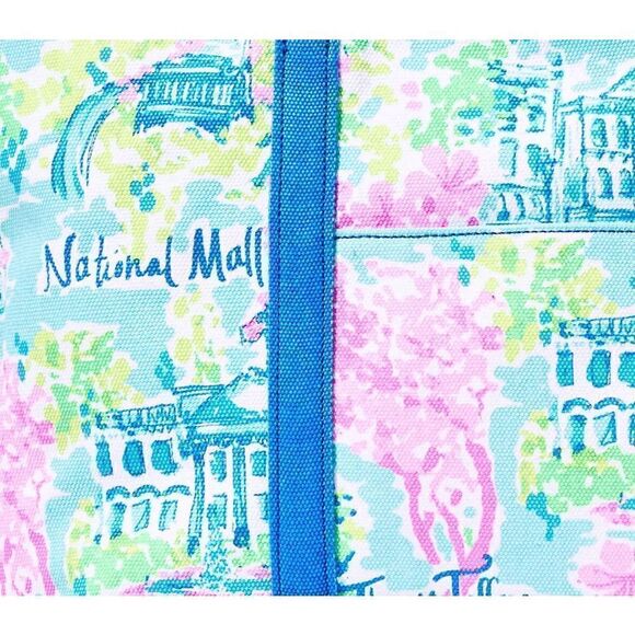 💗💙 LILLY PULITZER Mercato Washington DC Large Beach Tote NEW WITH TAGS - Picture 6 of 12